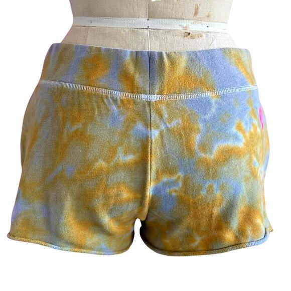 Womens Shorts Size Small Blue Yellow Tie Dye Vegas Girls Trip Bachelorette Pool - Picture 4 of 8
